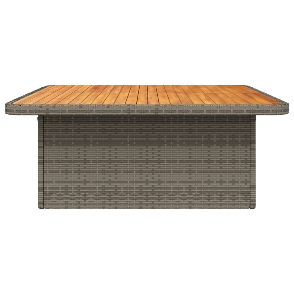 Tuintafel 110x110x71 cm poly rattan en acaciahout grijs is nu te koop bij PeponiXL, paradijselijk wonen!