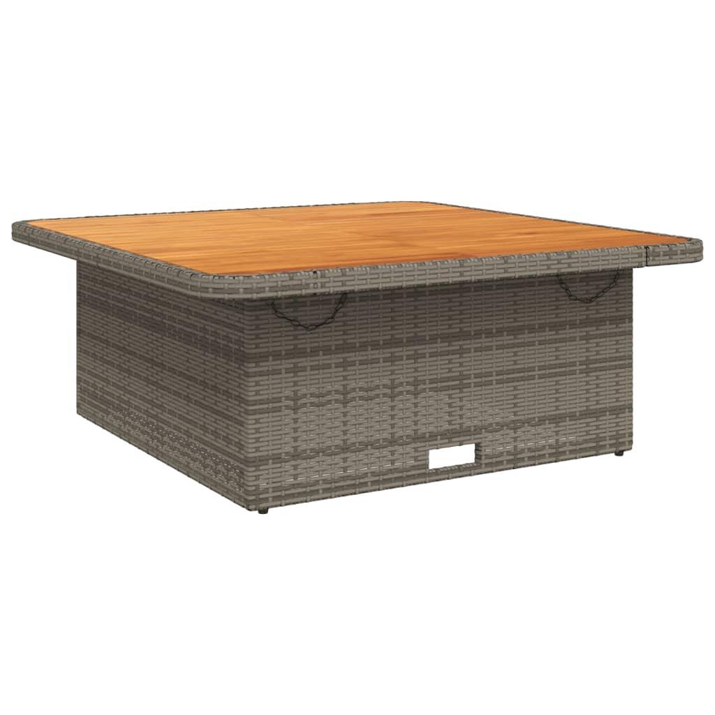 Tuintafel 110x110x71 cm poly rattan en acaciahout grijs is nu te koop bij PeponiXL, paradijselijk wonen!
