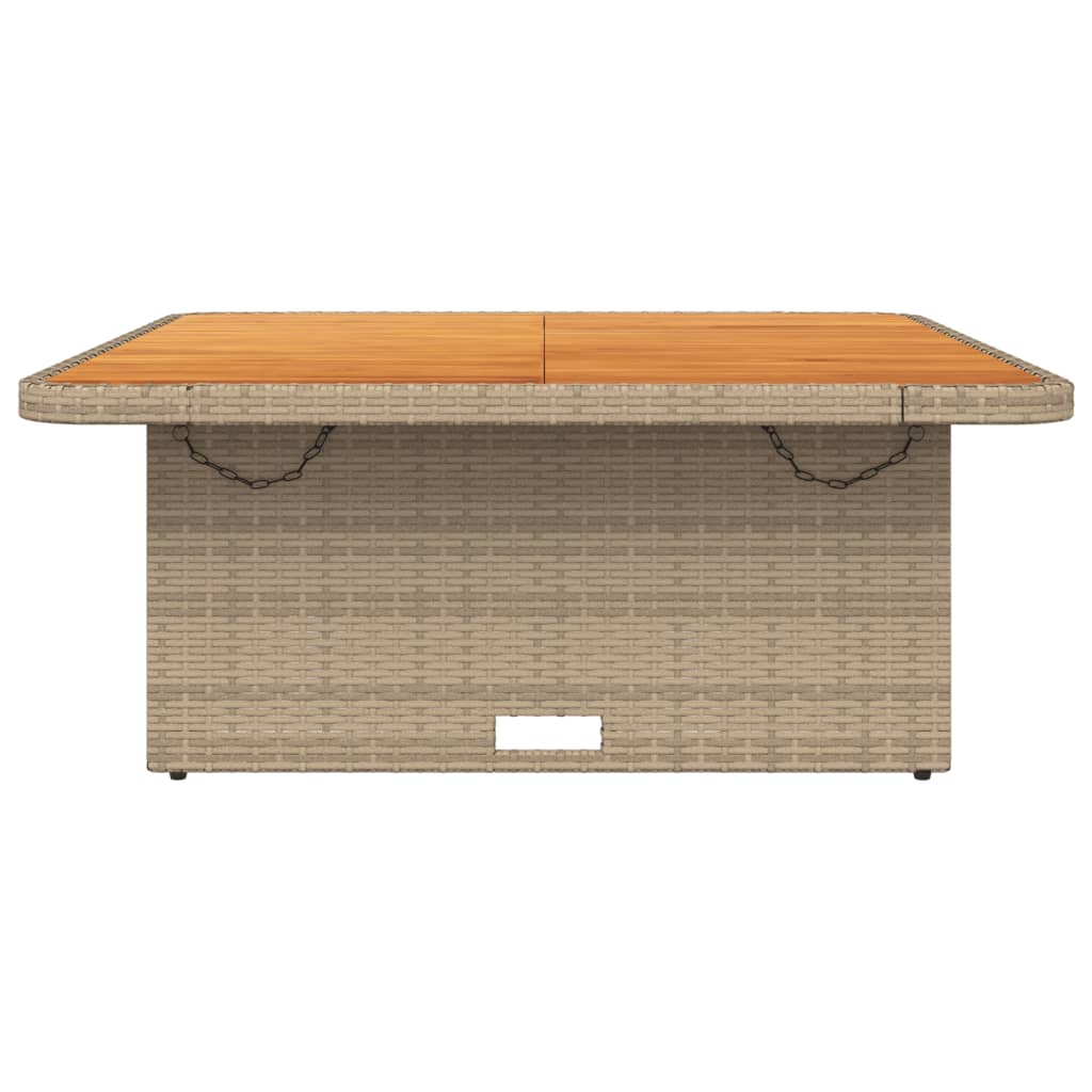 Tuintafel 110x110x71 cm poly rattan en acaciahout beige is nu te koop bij PeponiXL, paradijselijk wonen!