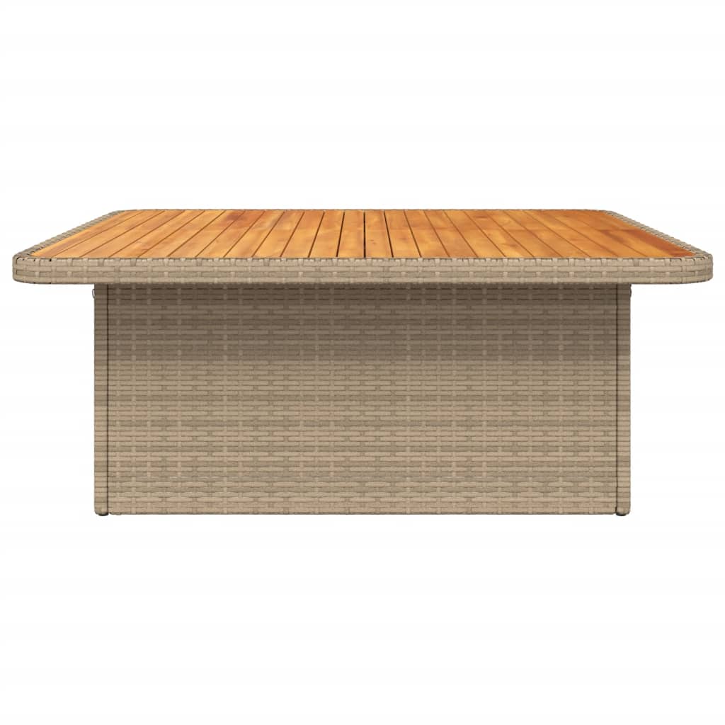 Tuintafel 110x110x71 cm poly rattan en acaciahout beige is nu te koop bij PeponiXL, paradijselijk wonen!