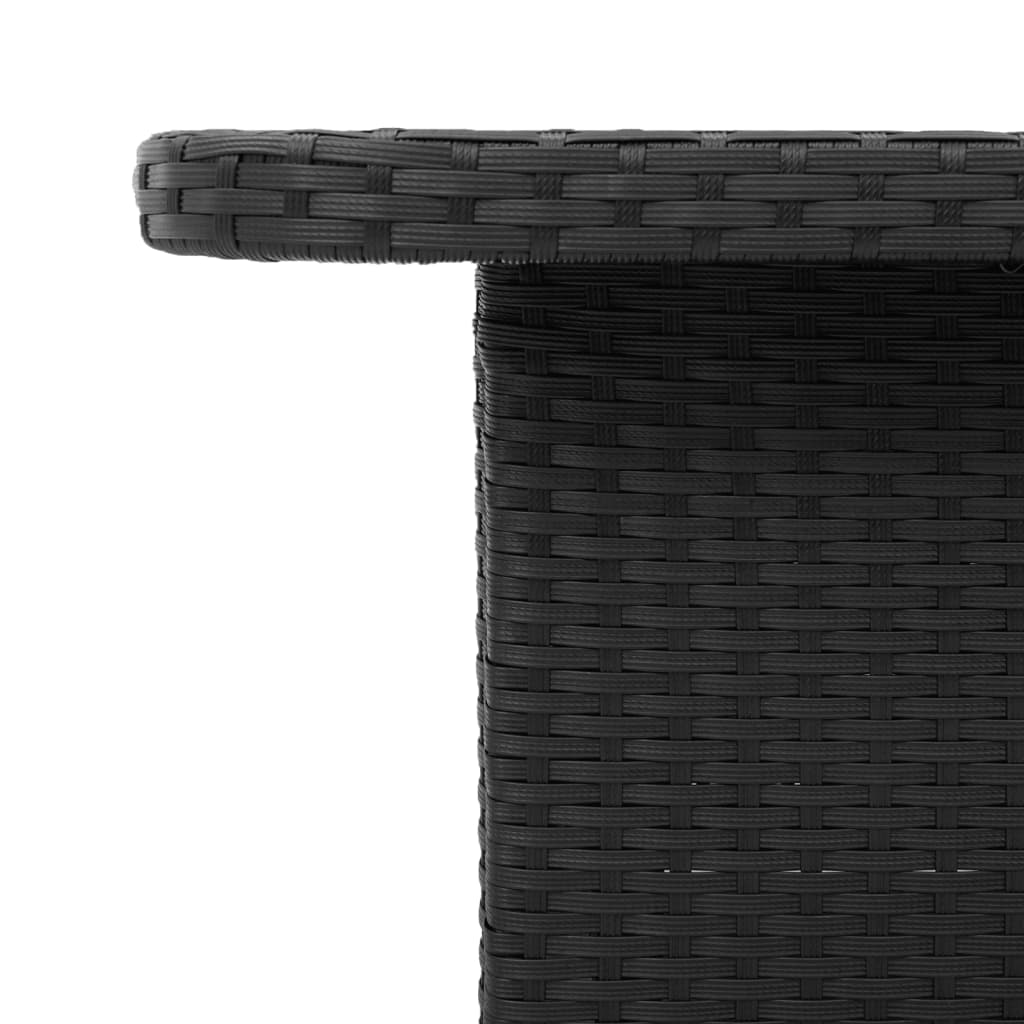 Tuintafel 90x55x71 cm poly rattan en massief acaciahout zwart is nu te koop bij PeponiXL, paradijselijk wonen!