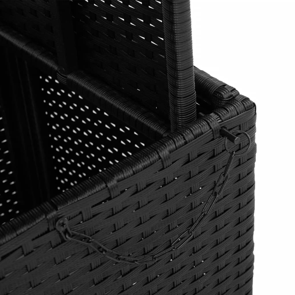 Tuintafel 90x55x71 cm poly rattan en massief acaciahout zwart is nu te koop bij PeponiXL, paradijselijk wonen!
