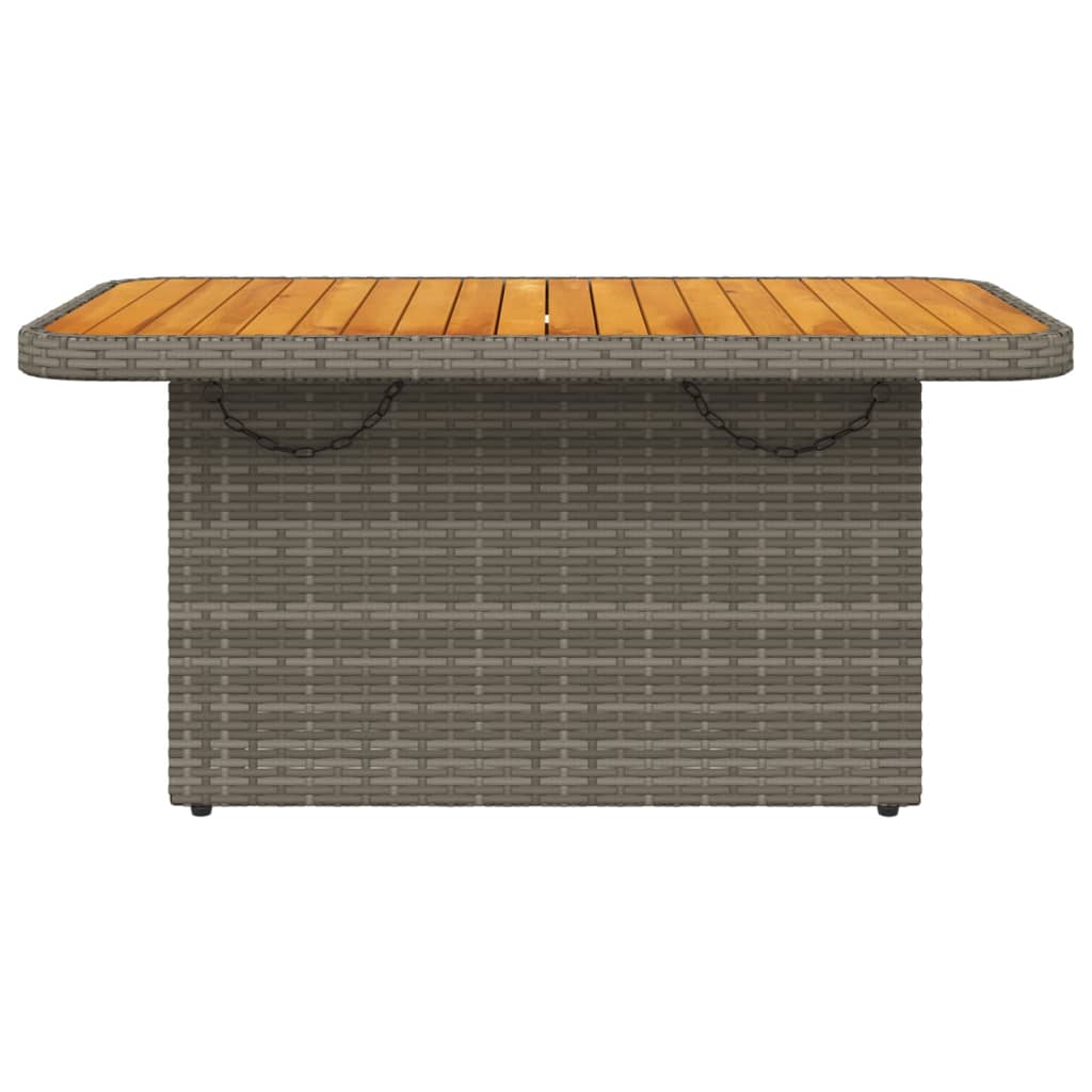 Tuintafel 90x55x71 cm poly rattan en acaciahout grijs is nu te koop bij PeponiXL, paradijselijk wonen!