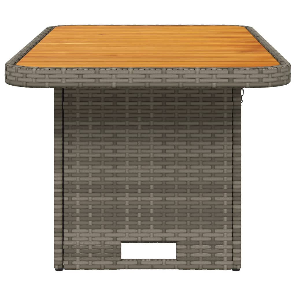 Tuintafel 90x55x71 cm poly rattan en acaciahout grijs is nu te koop bij PeponiXL, paradijselijk wonen!