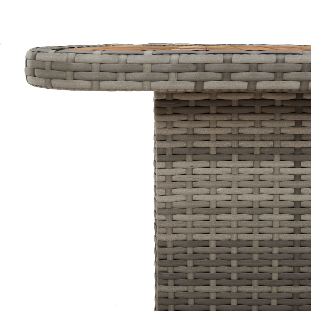 Tuintafel 90x55x71 cm poly rattan en acaciahout grijs is nu te koop bij PeponiXL, paradijselijk wonen!