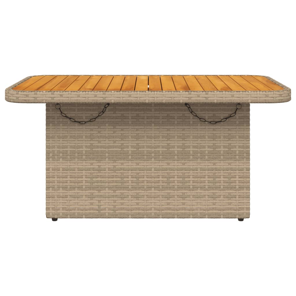 Tuintafel 90x55x71 cm poly rattan en acaciahout beige is nu te koop bij PeponiXL, paradijselijk wonen!