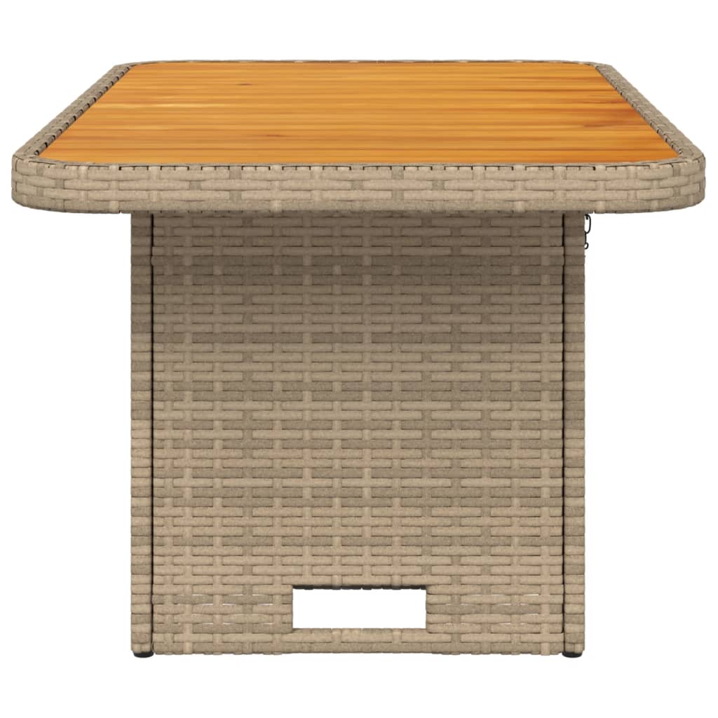 Tuintafel 90x55x71 cm poly rattan en acaciahout beige is nu te koop bij PeponiXL, paradijselijk wonen!