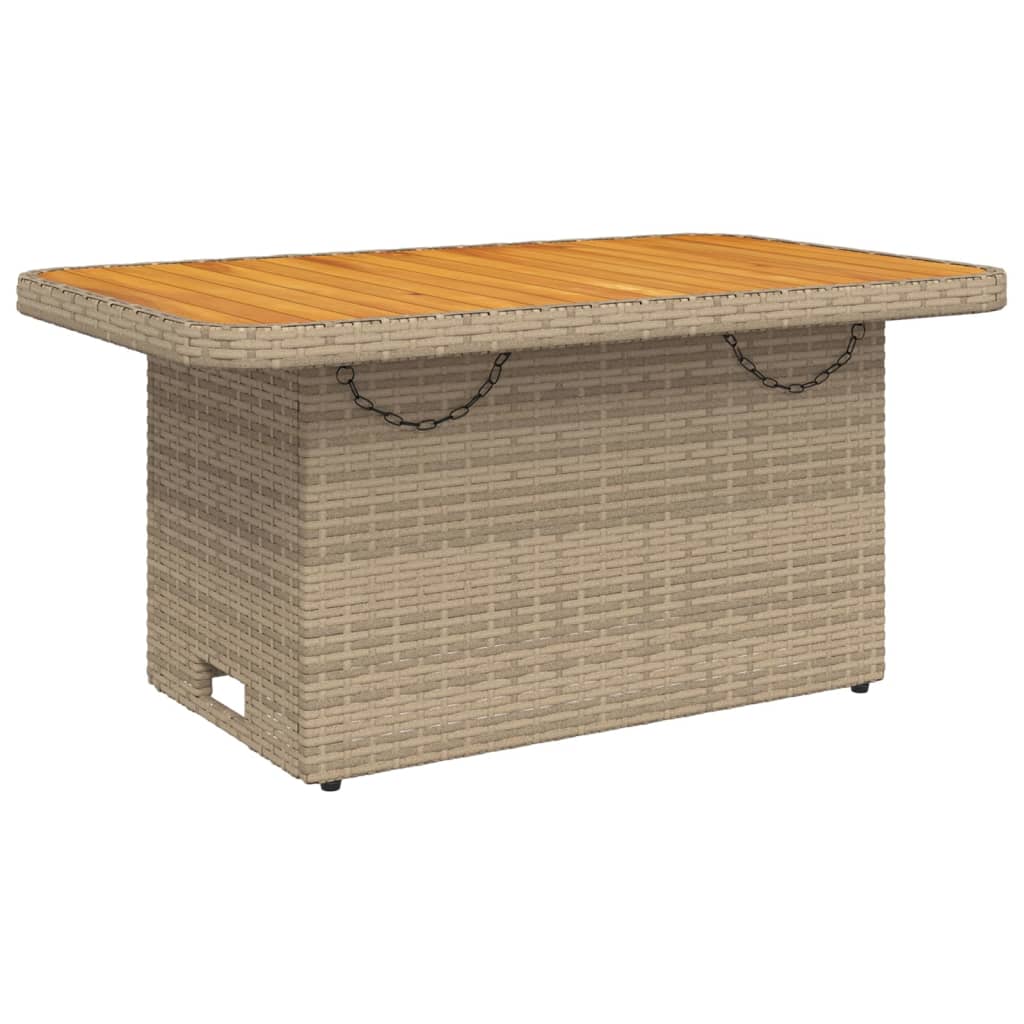Tuintafel 90x55x71 cm poly rattan en acaciahout beige is nu te koop bij PeponiXL, paradijselijk wonen!