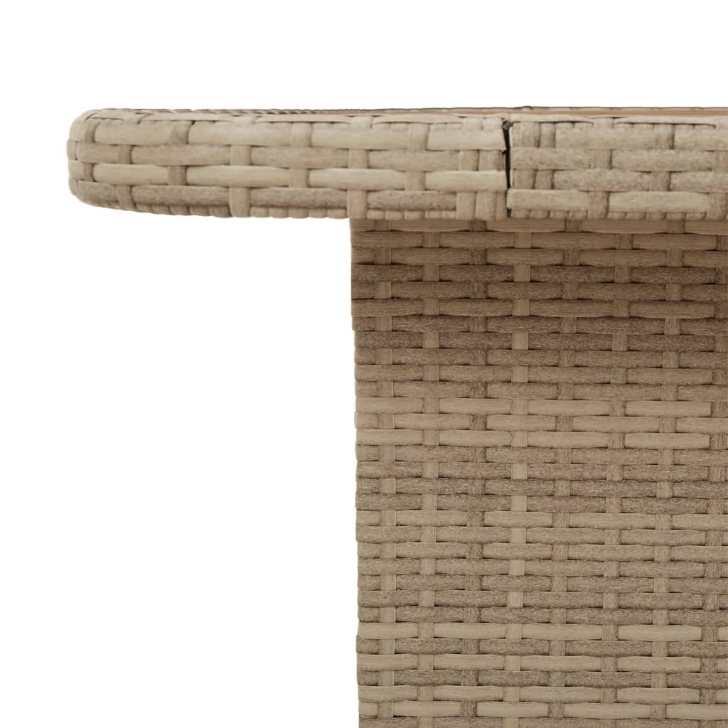 Tuintafel 90x55x71 cm poly rattan en acaciahout beige is nu te koop bij PeponiXL, paradijselijk wonen!
