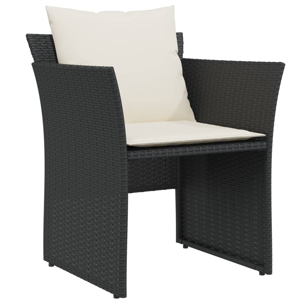 Tuinstoel met voetenbank poly rattan zwart is nu te koop bij PeponiXL, paradijselijk wonen!