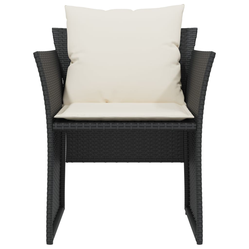 Tuinstoel met voetenbank poly rattan zwart is nu te koop bij PeponiXL, paradijselijk wonen!