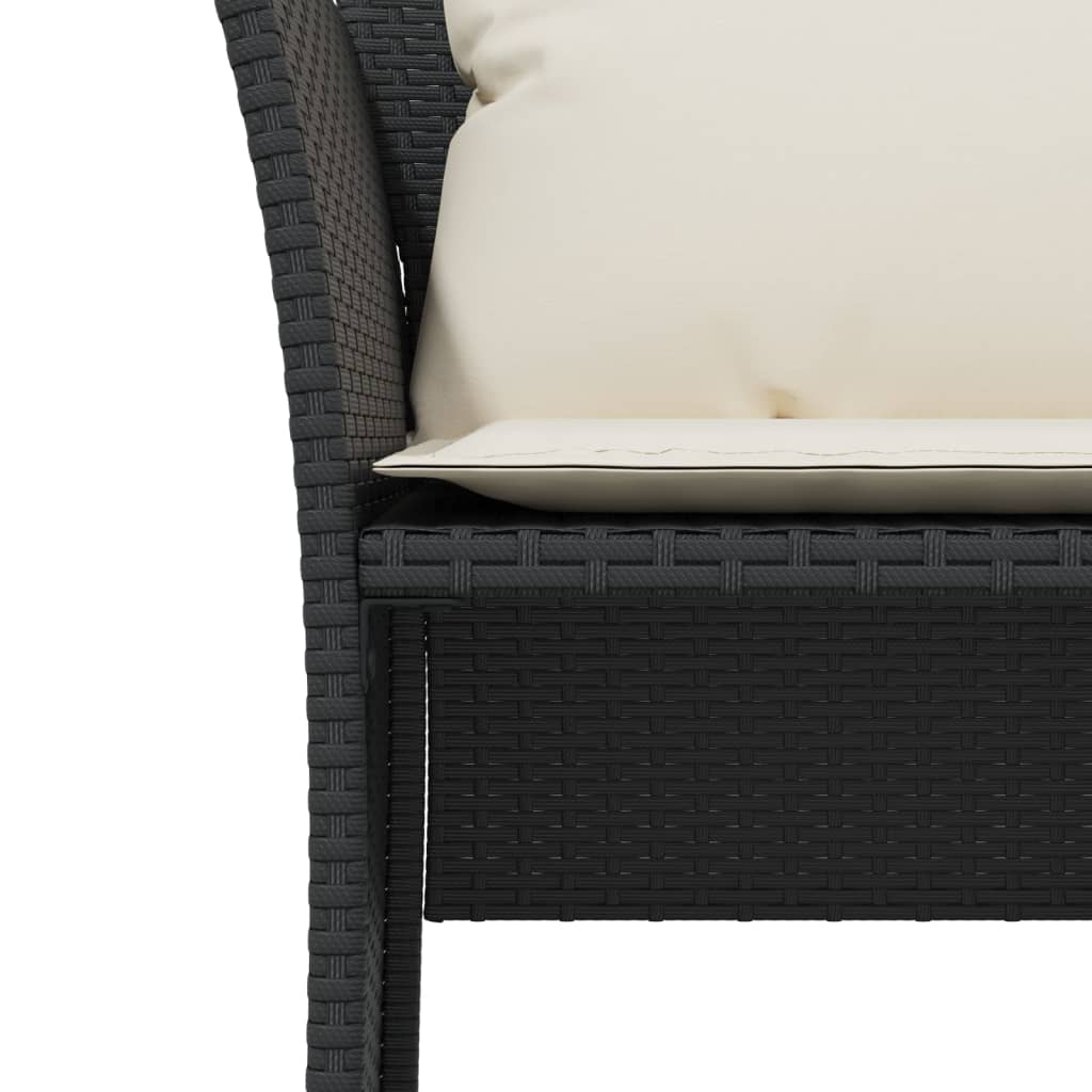 Tuinstoel met voetenbank poly rattan zwart is nu te koop bij PeponiXL, paradijselijk wonen!