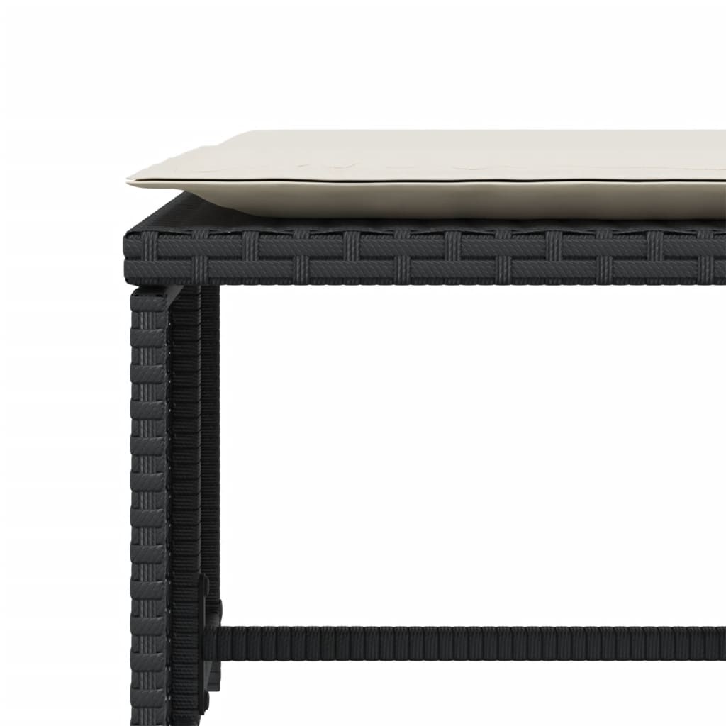 Tuinstoel met voetenbank poly rattan zwart is nu te koop bij PeponiXL, paradijselijk wonen!
