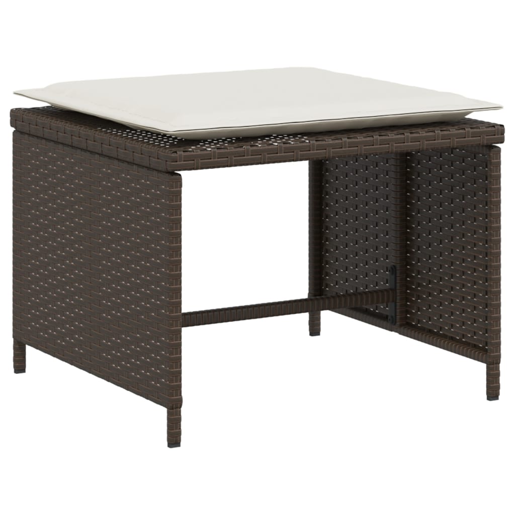 Tuinstoel met voetenbank poly rattan bruin is nu te koop bij PeponiXL, paradijselijk wonen!