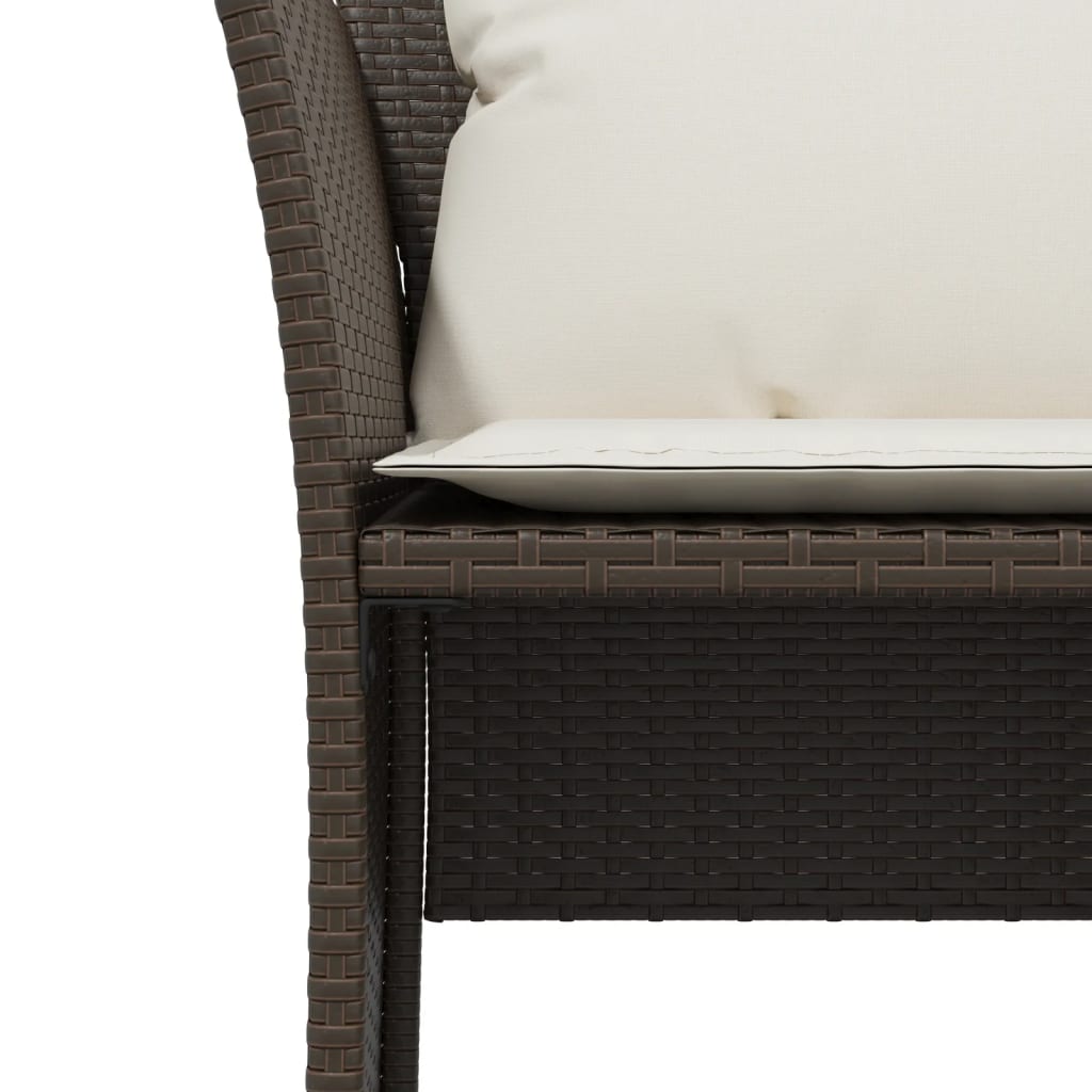 Tuinstoel met voetenbank poly rattan bruin is nu te koop bij PeponiXL, paradijselijk wonen!
