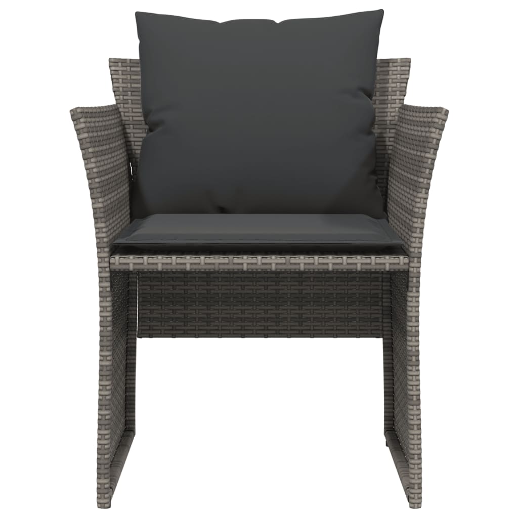 Tuinstoel met voetenbank poly rattan grijs is nu te koop bij PeponiXL, paradijselijk wonen!