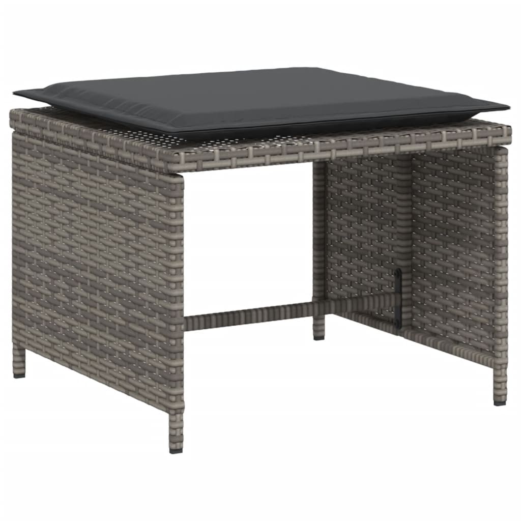 Tuinstoel met voetenbank poly rattan grijs is nu te koop bij PeponiXL, paradijselijk wonen!