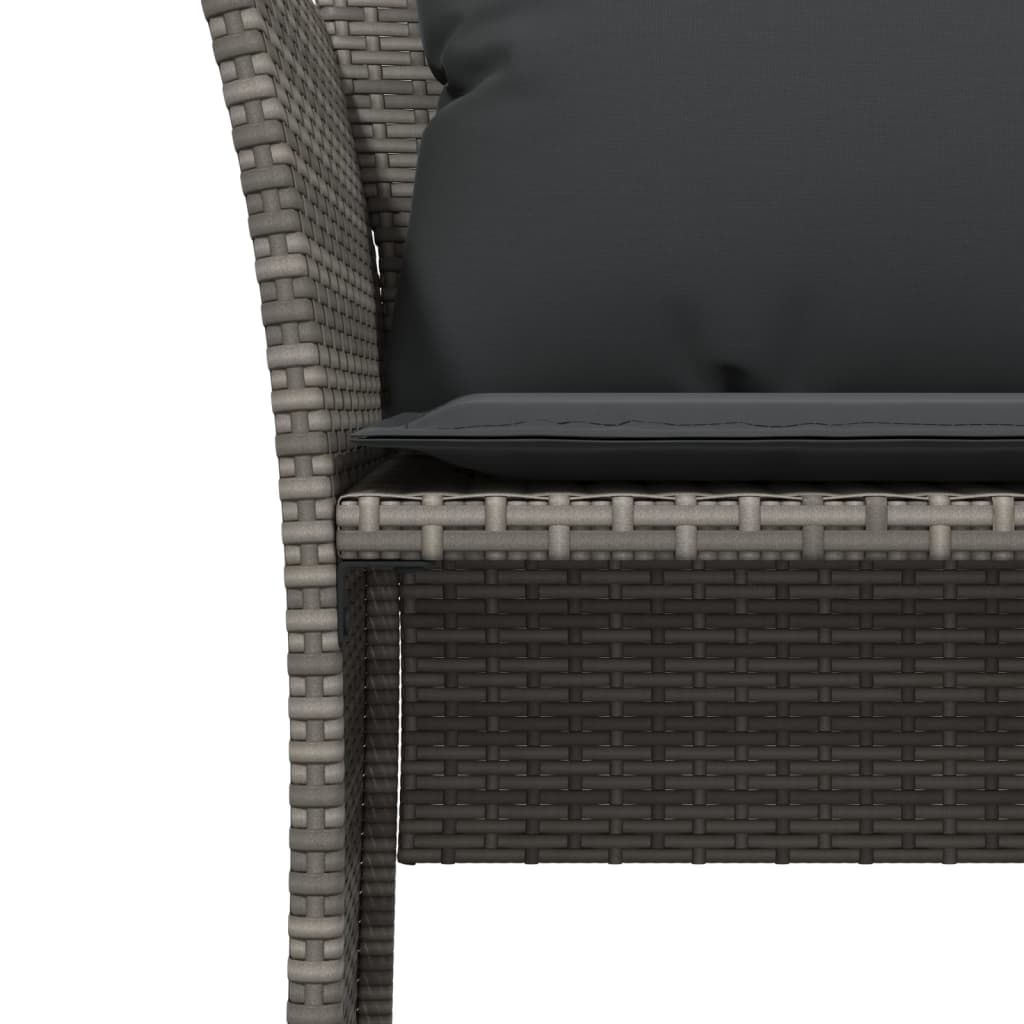 Tuinstoel met voetenbank poly rattan grijs is nu te koop bij PeponiXL, paradijselijk wonen!