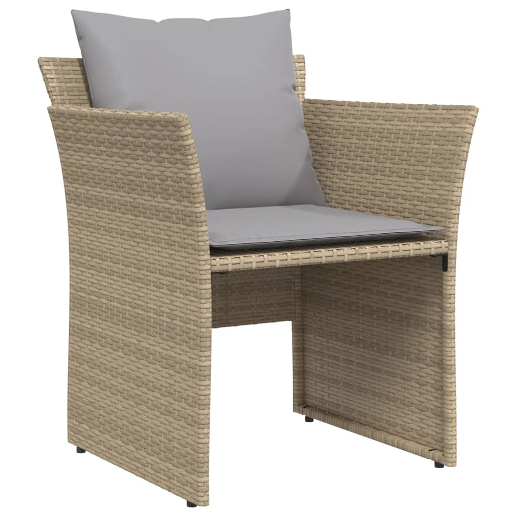Tuinstoel met voetenbank poly rattan beige is nu te koop bij PeponiXL, paradijselijk wonen!