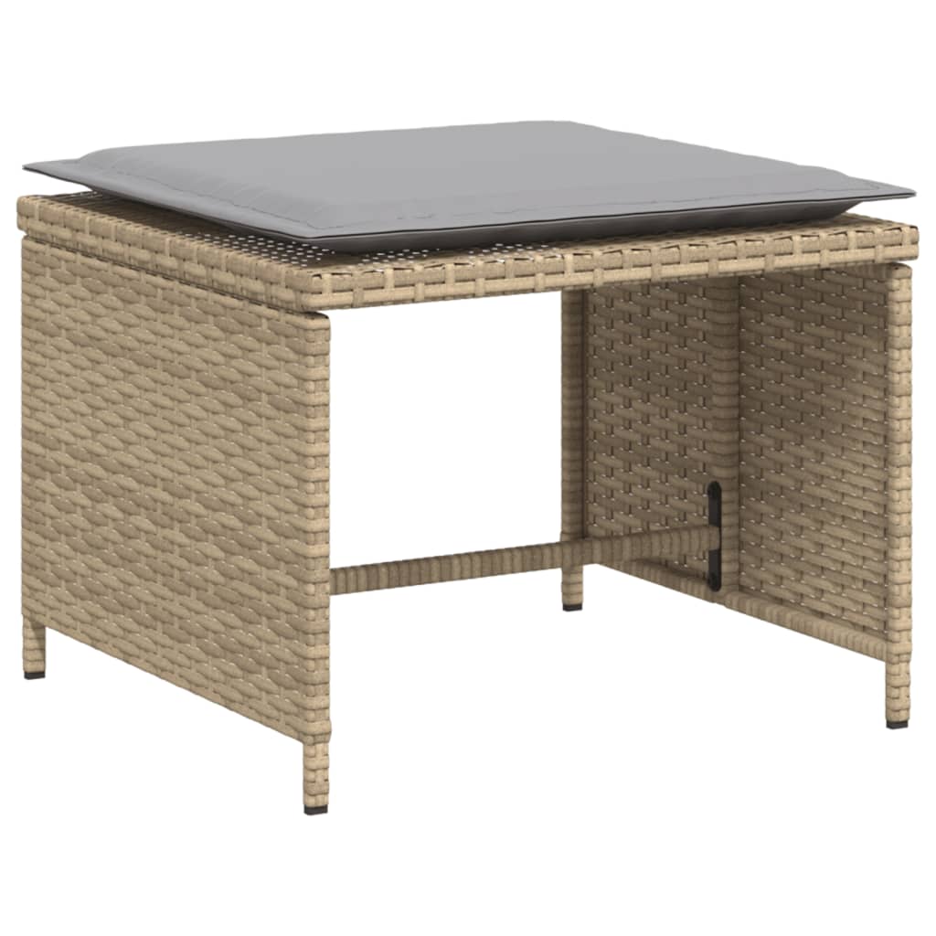 Tuinstoel met voetenbank poly rattan beige is nu te koop bij PeponiXL, paradijselijk wonen!
