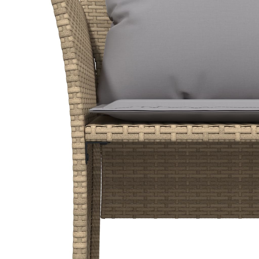 Tuinstoel met voetenbank poly rattan beige is nu te koop bij PeponiXL, paradijselijk wonen!