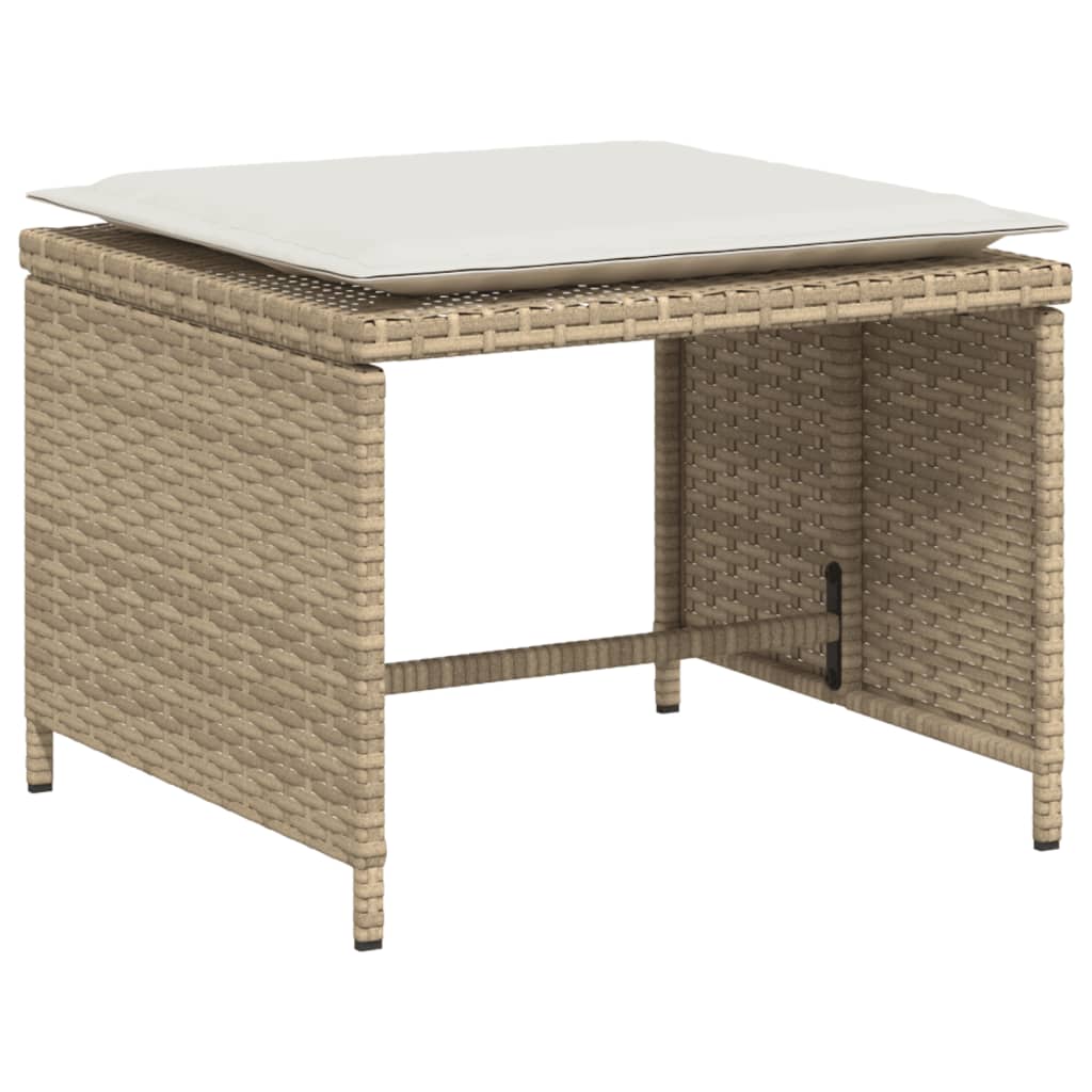 Tuinstoel met voetenbank poly rattan beige is nu te koop bij PeponiXL, paradijselijk wonen!