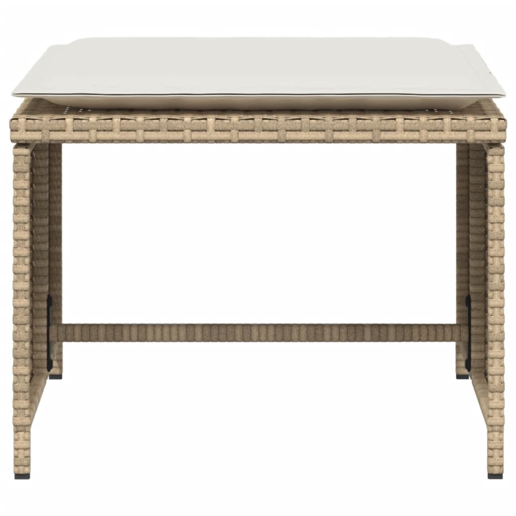 Tuinstoel met voetenbank poly rattan beige is nu te koop bij PeponiXL, paradijselijk wonen!