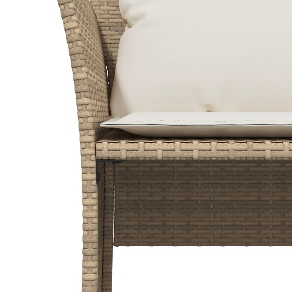 Tuinstoel met voetenbank poly rattan beige is nu te koop bij PeponiXL, paradijselijk wonen!