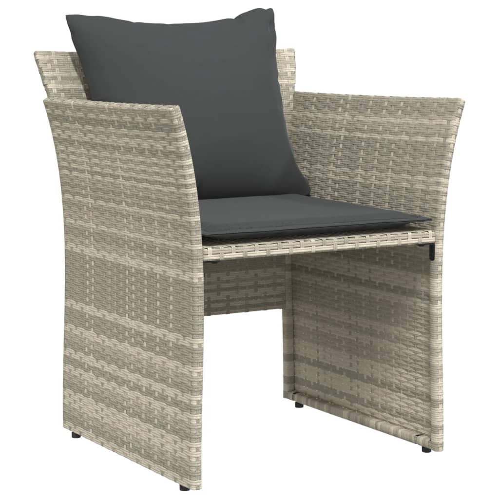 Tuinstoel met voetenbank poly rattan lichtgrijs is nu te koop bij PeponiXL, paradijselijk wonen!
