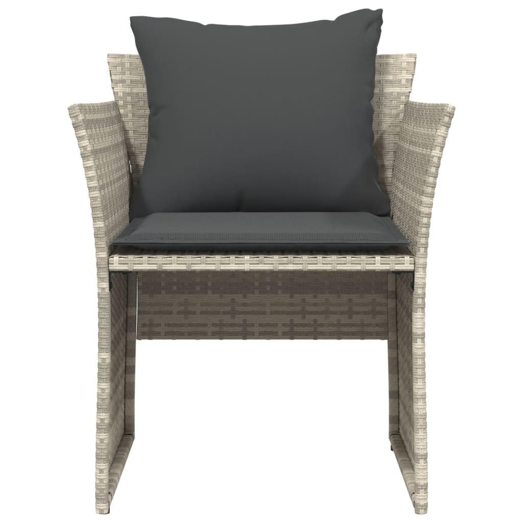 Tuinstoel met voetenbank poly rattan lichtgrijs is nu te koop bij PeponiXL, paradijselijk wonen!