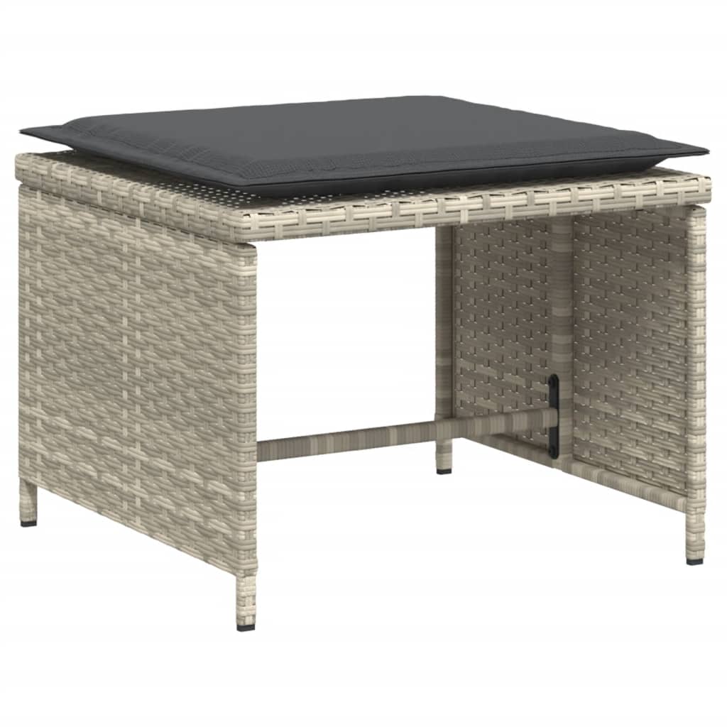 Tuinstoel met voetenbank poly rattan lichtgrijs is nu te koop bij PeponiXL, paradijselijk wonen!