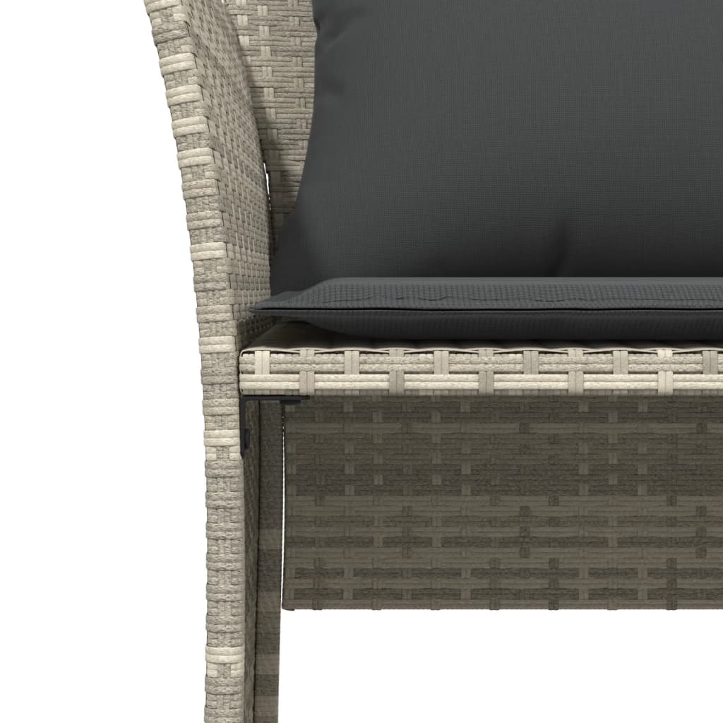 Tuinstoel met voetenbank poly rattan lichtgrijs is nu te koop bij PeponiXL, paradijselijk wonen!