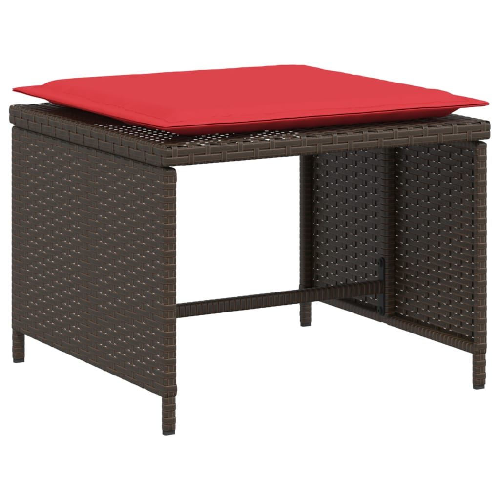Tuinstoel met voetenbank poly rattan bruin is nu te koop bij PeponiXL, paradijselijk wonen!