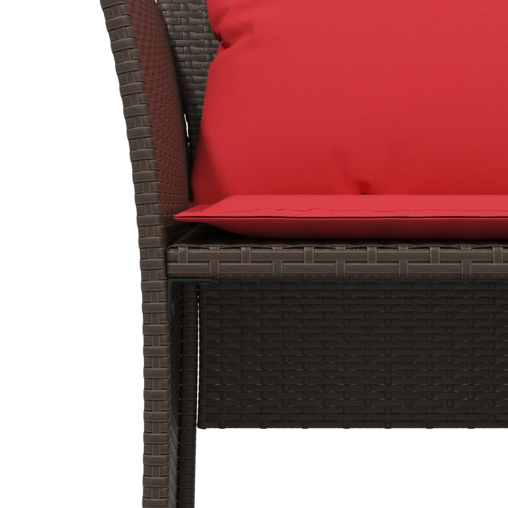 Tuinstoel met voetenbank poly rattan bruin is nu te koop bij PeponiXL, paradijselijk wonen!