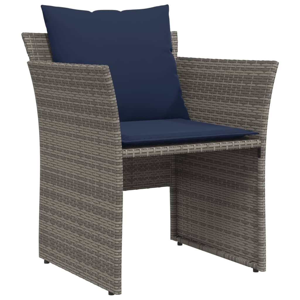 Tuinstoel met voetenbank poly rattan grijs is nu te koop bij PeponiXL, paradijselijk wonen!