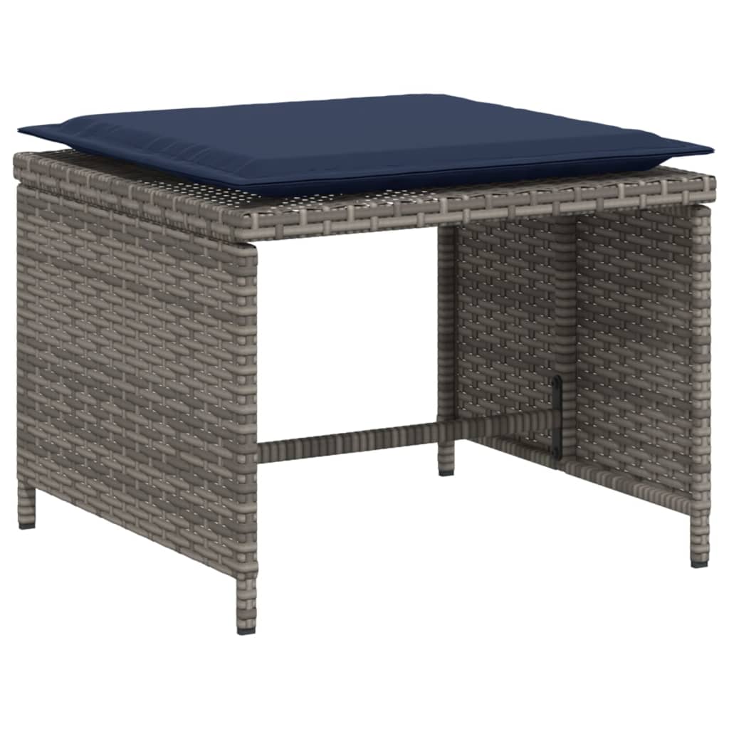 Tuinstoel met voetenbank poly rattan grijs is nu te koop bij PeponiXL, paradijselijk wonen!