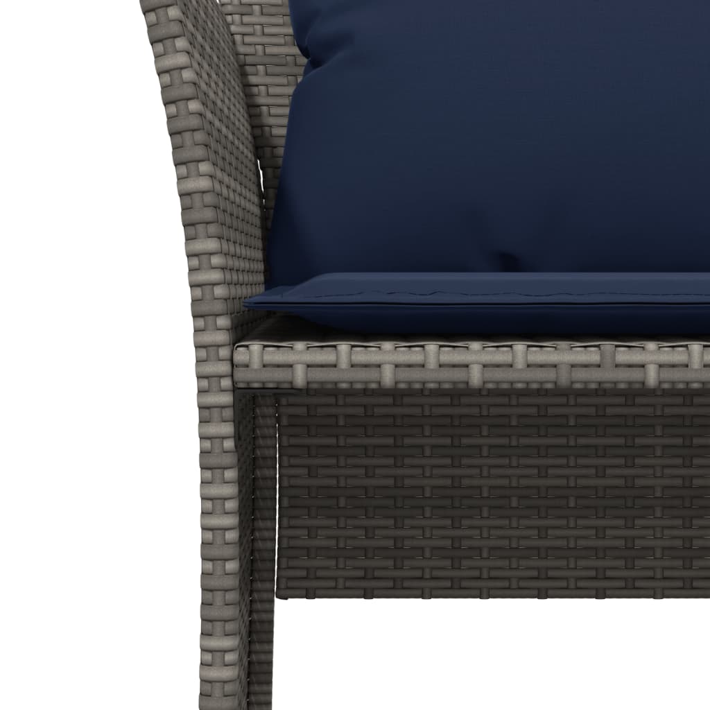 Tuinstoel met voetenbank poly rattan grijs is nu te koop bij PeponiXL, paradijselijk wonen!