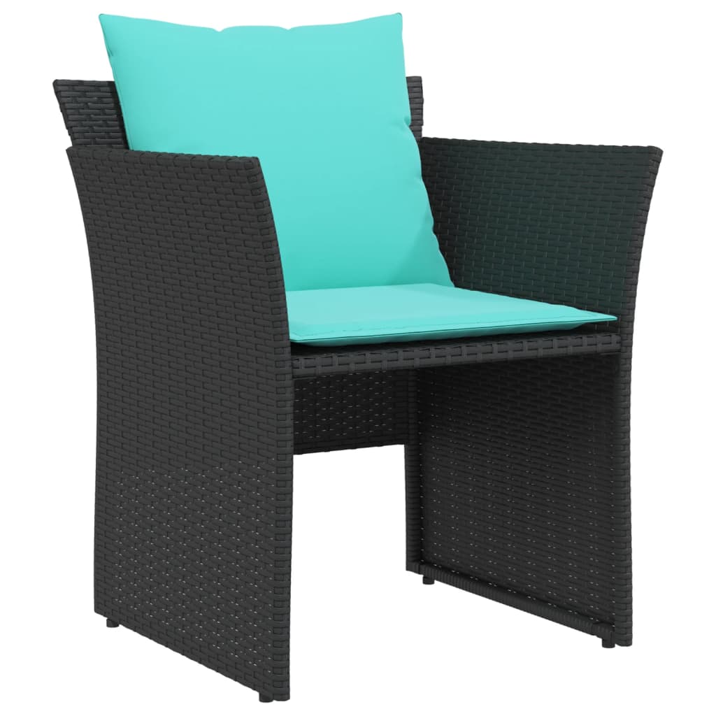 Tuinstoel met voetenbank poly rattan zwart is nu te koop bij PeponiXL, paradijselijk wonen!