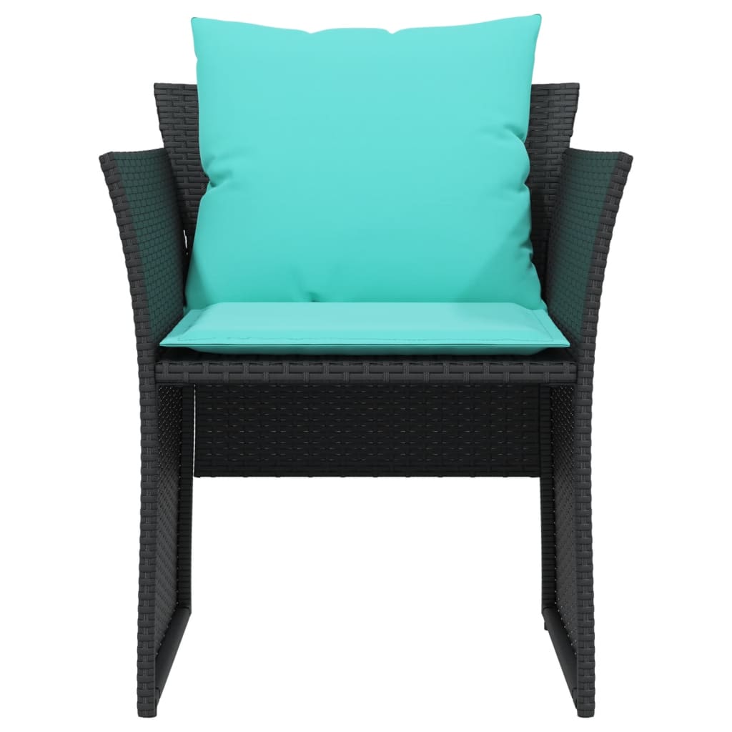 Tuinstoel met voetenbank poly rattan zwart is nu te koop bij PeponiXL, paradijselijk wonen!