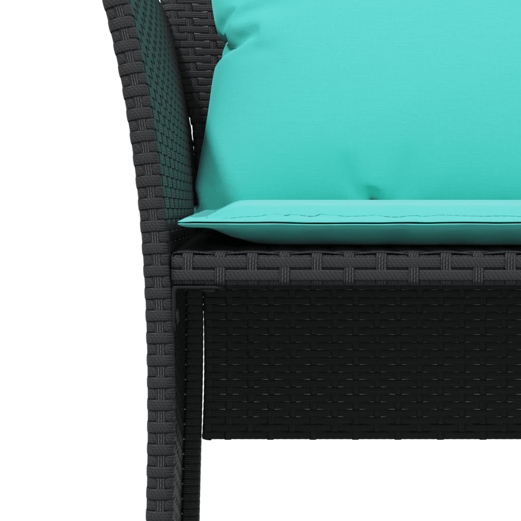 Tuinstoel met voetenbank poly rattan zwart is nu te koop bij PeponiXL, paradijselijk wonen!