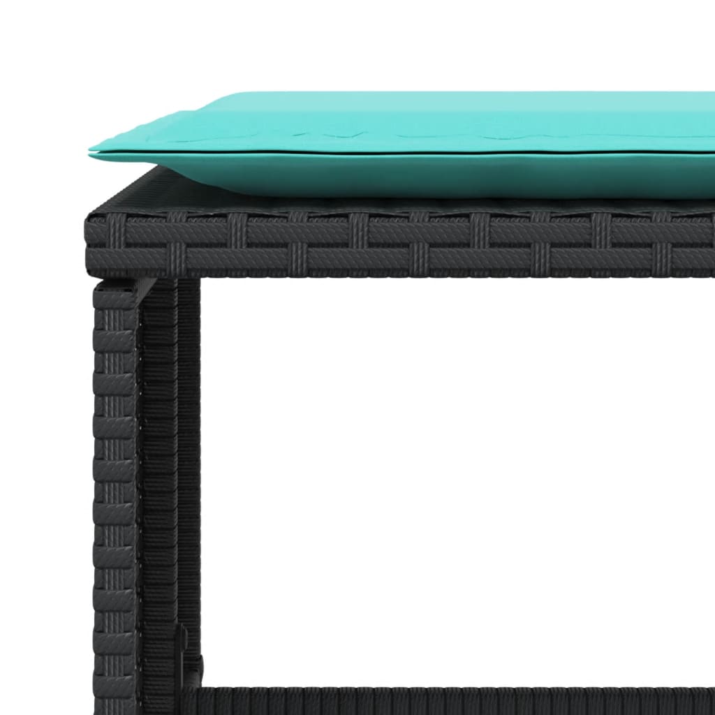 Tuinstoel met voetenbank poly rattan zwart is nu te koop bij PeponiXL, paradijselijk wonen!