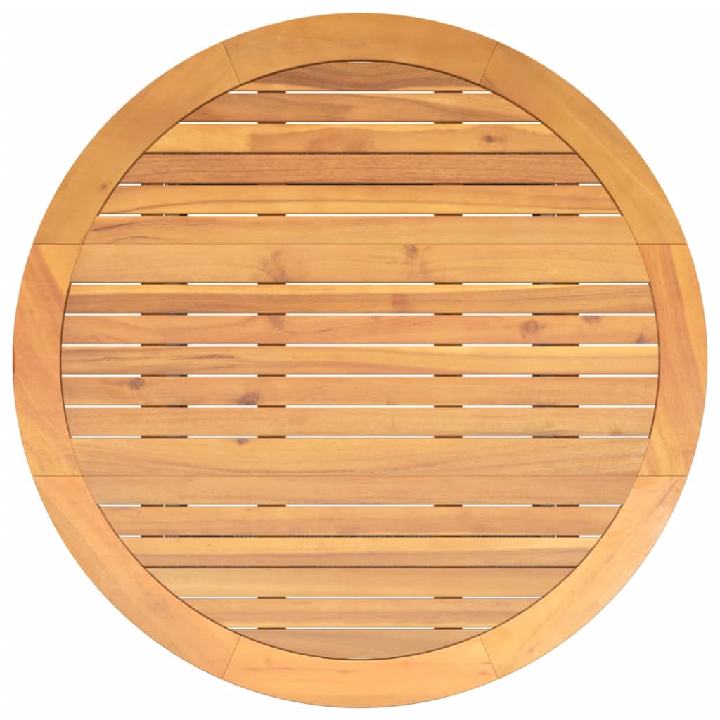 Tuintafel met acaciahouten blad Ø110x71 cm poly rattan grijs is nu te koop bij PeponiXL, paradijselijk wonen!