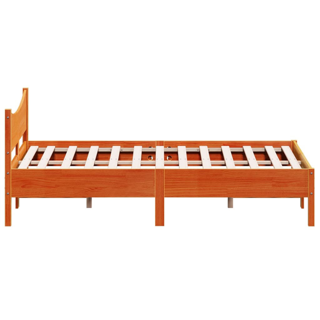 Bedframe zonder matras massief grenenhout wasbruin 140x200 cm is nu te koop bij PeponiXL, paradijselijk wonen!