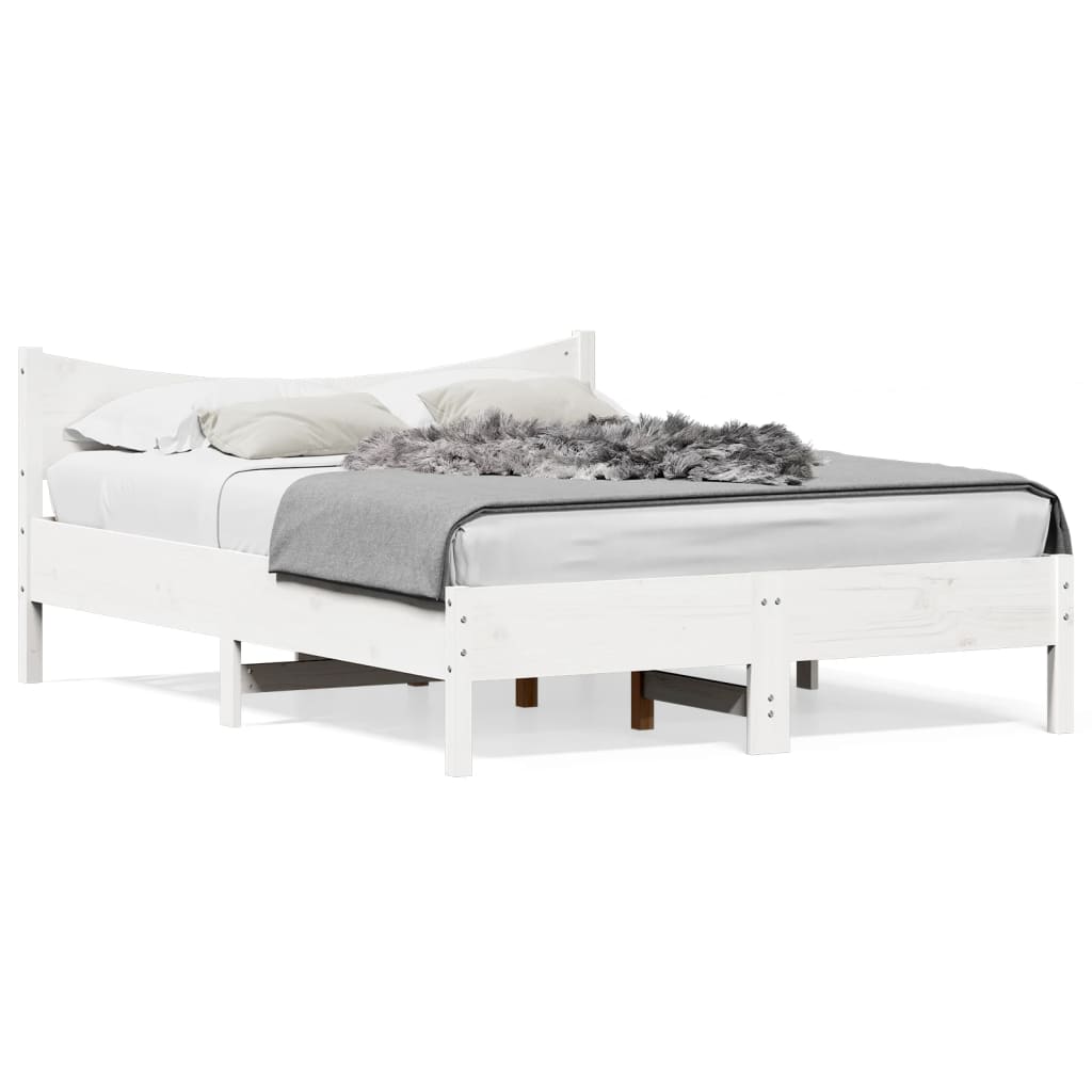 Bedframe zonder matras massief grenenhout wit 120x200 cm is nu te koop bij PeponiXL, paradijselijk wonen!