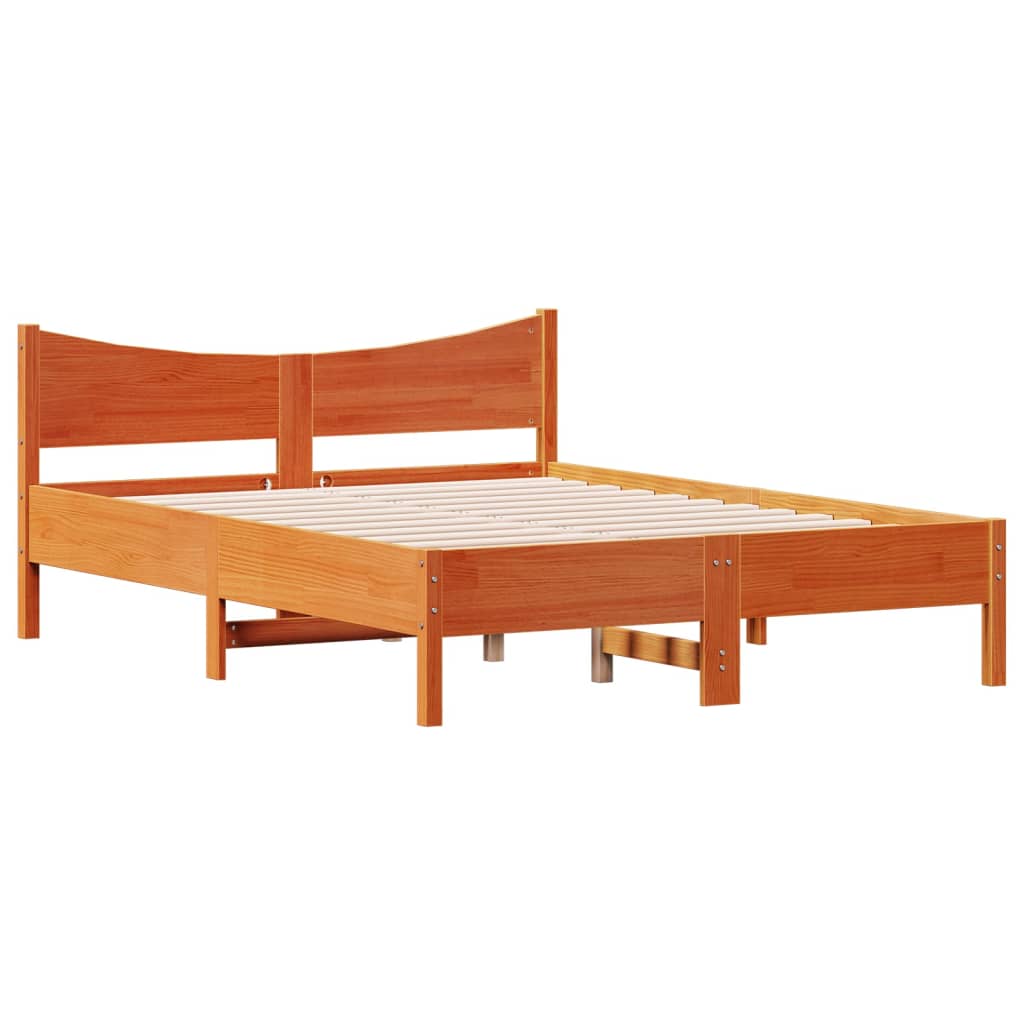 Bedframe zonder matras massief grenenhout wasbruin 120x200 cm is nu te koop bij PeponiXL, paradijselijk wonen!