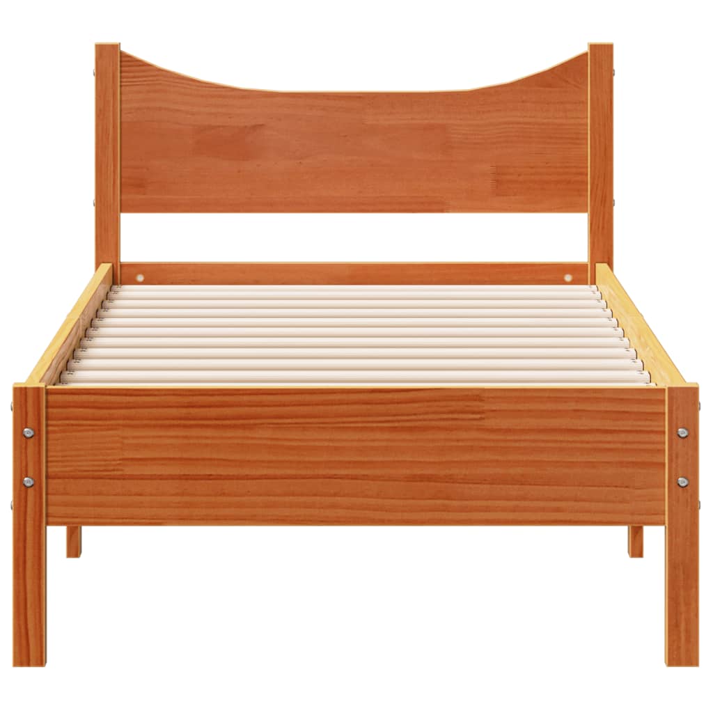 Bedframe zonder matras massief grenenhout wasbruin 100x200 cm is nu te koop bij PeponiXL, paradijselijk wonen!