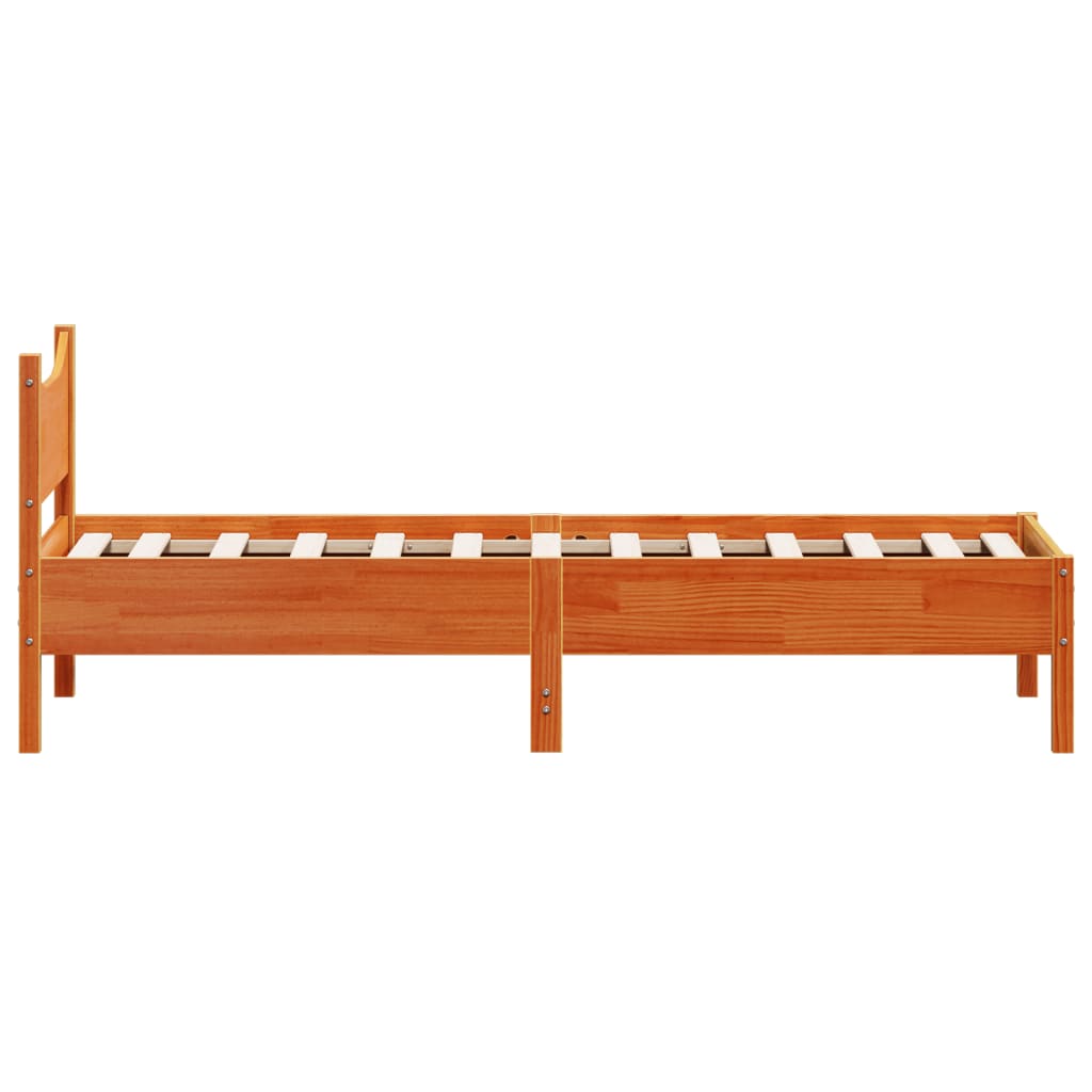Bedframe zonder matras massief grenenhout wasbruin 100x200 cm is nu te koop bij PeponiXL, paradijselijk wonen!