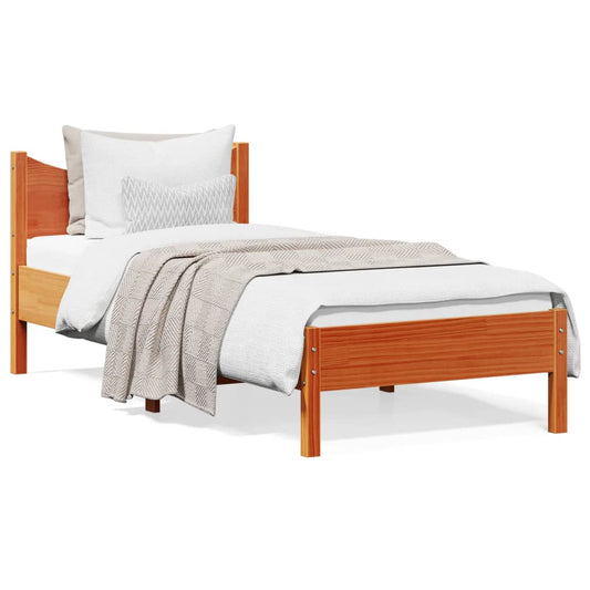 Bedframe zonder matras massief grenenhout wasbruin 100x200 cm is nu te koop bij PeponiXL, paradijselijk wonen!