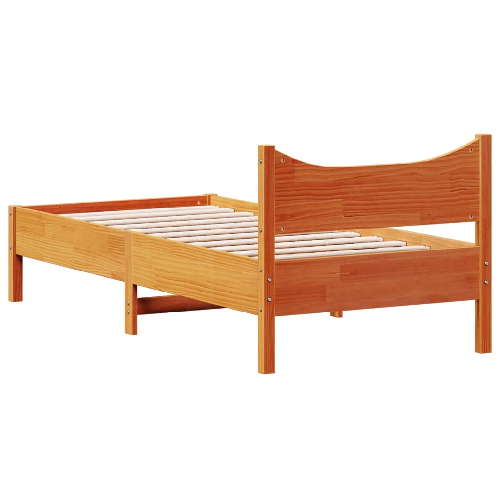 Bedframe zonder matras massief grenenhout wasbruin 90x200 cm is nu te koop bij PeponiXL, paradijselijk wonen!