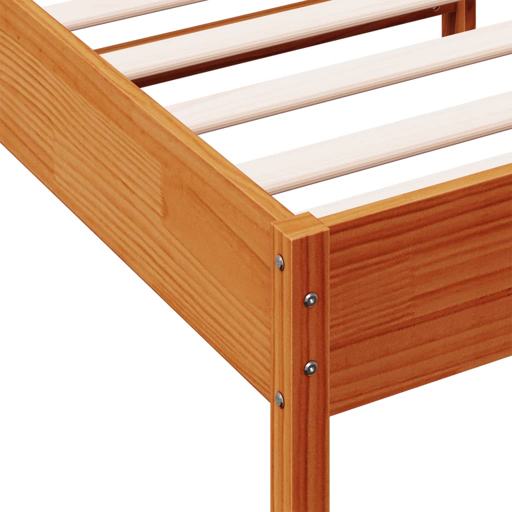Bedframe zonder matras massief grenenhout wasbruin 90x200 cm is nu te koop bij PeponiXL, paradijselijk wonen!
